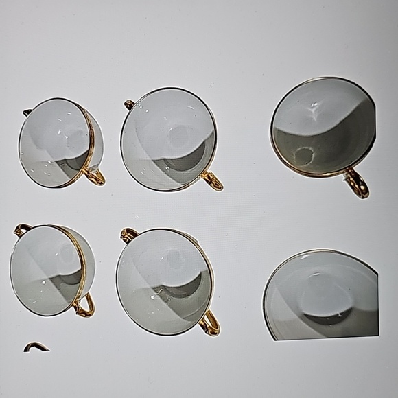 Haviland Limoges France Coffee Tea Cups Gold Silver Anniversary 11 pcs - Picture 7 of 11